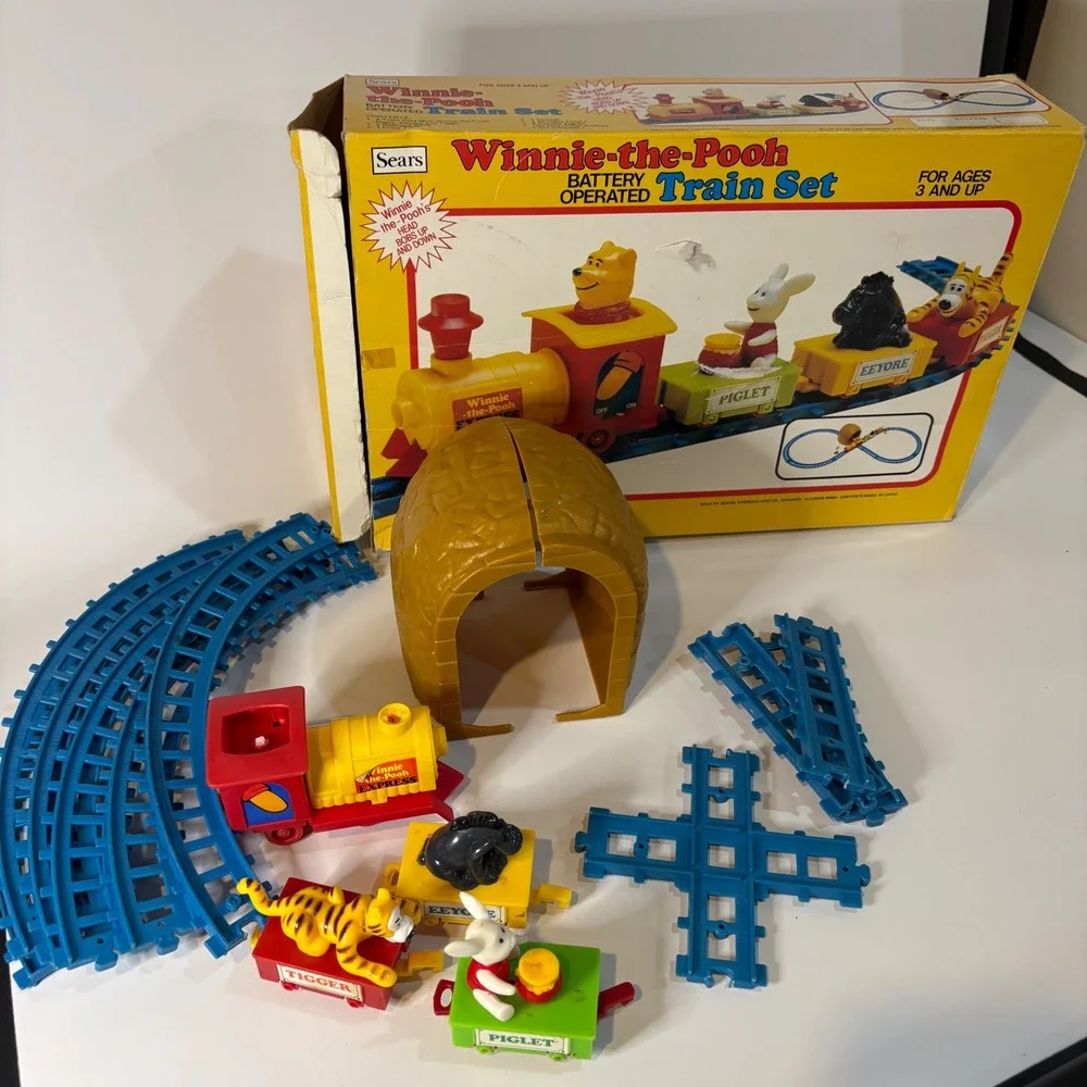 Vintage Sears Winnie the Pooh Battery Operated Train Set Parts Tigger Eeyore